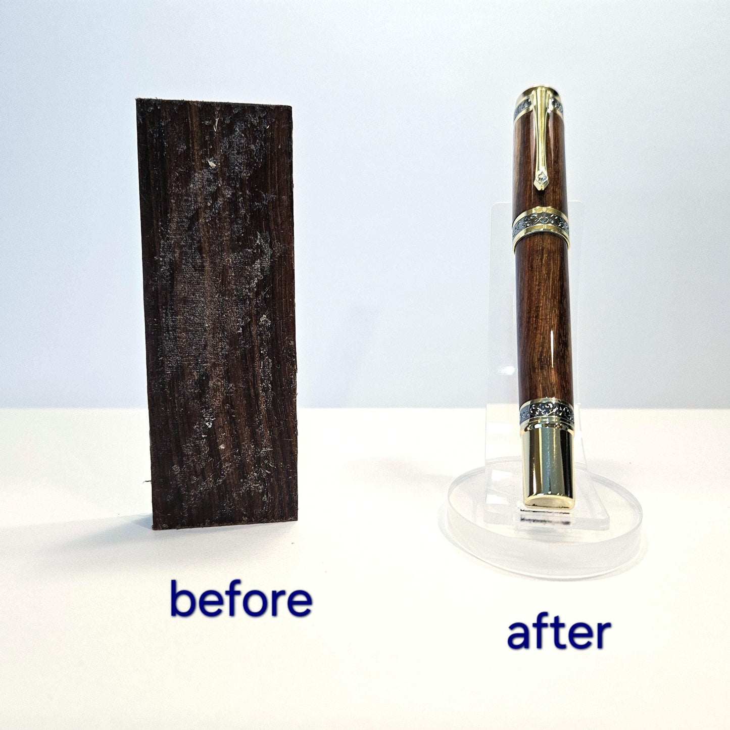 Granadillo Executive Rollerball Pen with Gold and Black Titanium Hardware