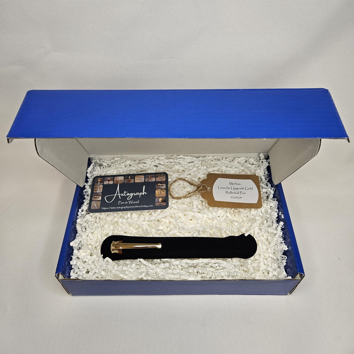 Merbau hardwood handmade rollerball executive pen with golden accents