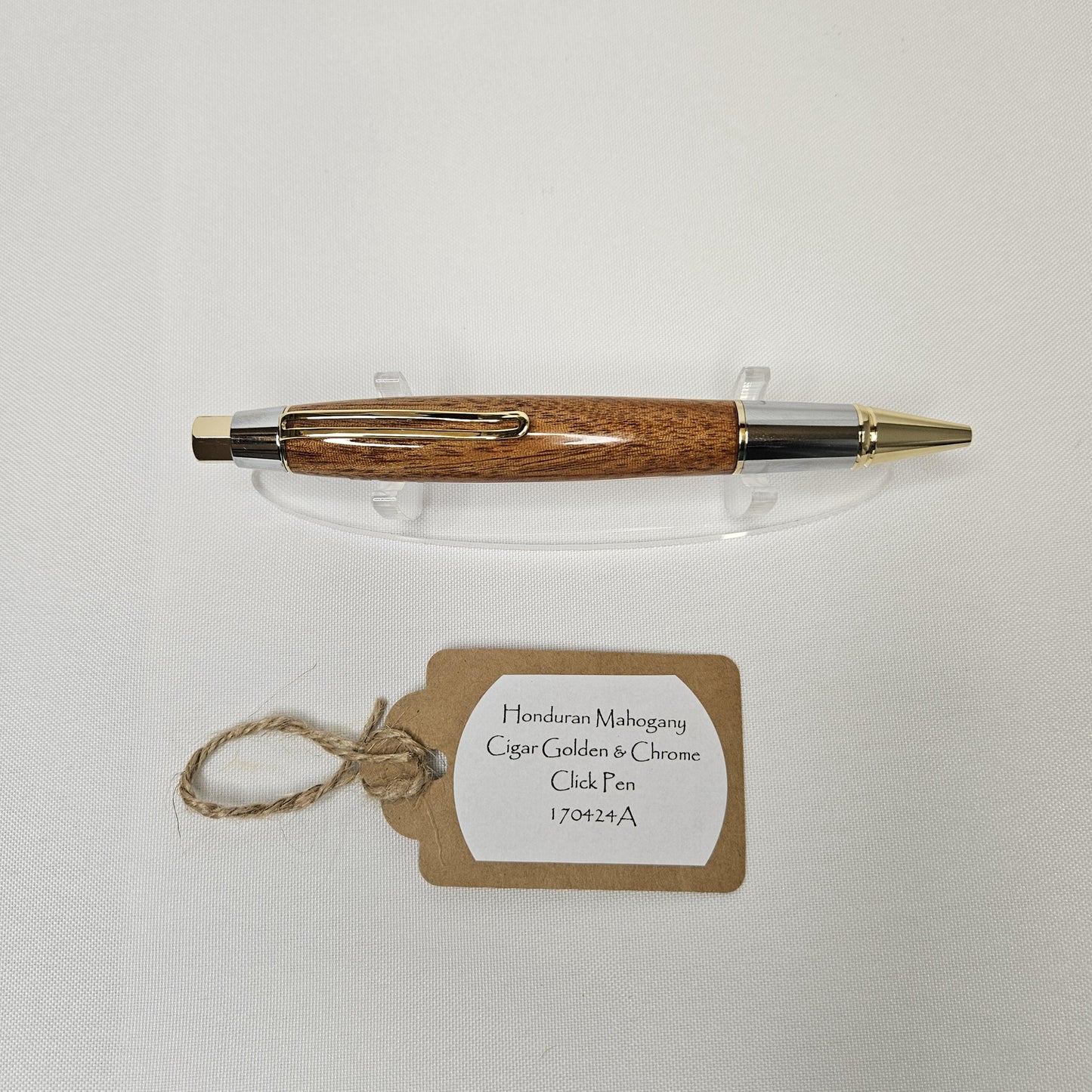 Honduran Mahogany Pen with Chrome & Gold Hardware