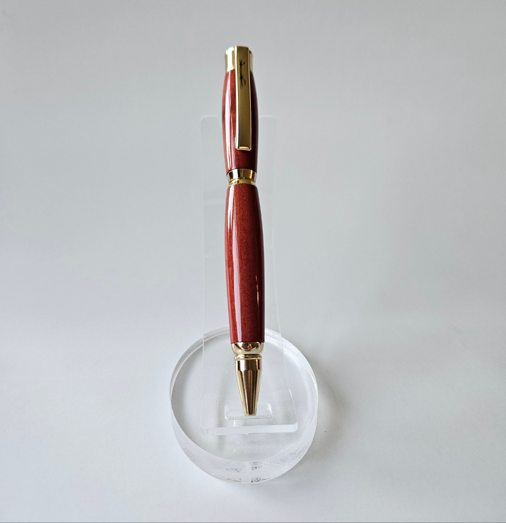 Handmade Pink Ivory Wood Pen with Gold Hardware | Luxury Gift | Crafted in Chesapeake, VA