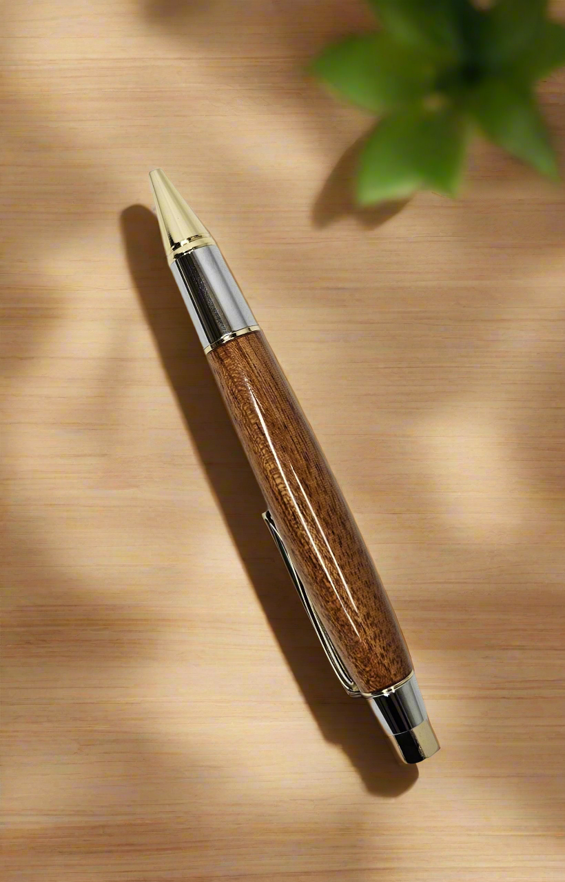 Honduran Mahogany Pen with Chrome & Gold Hardware