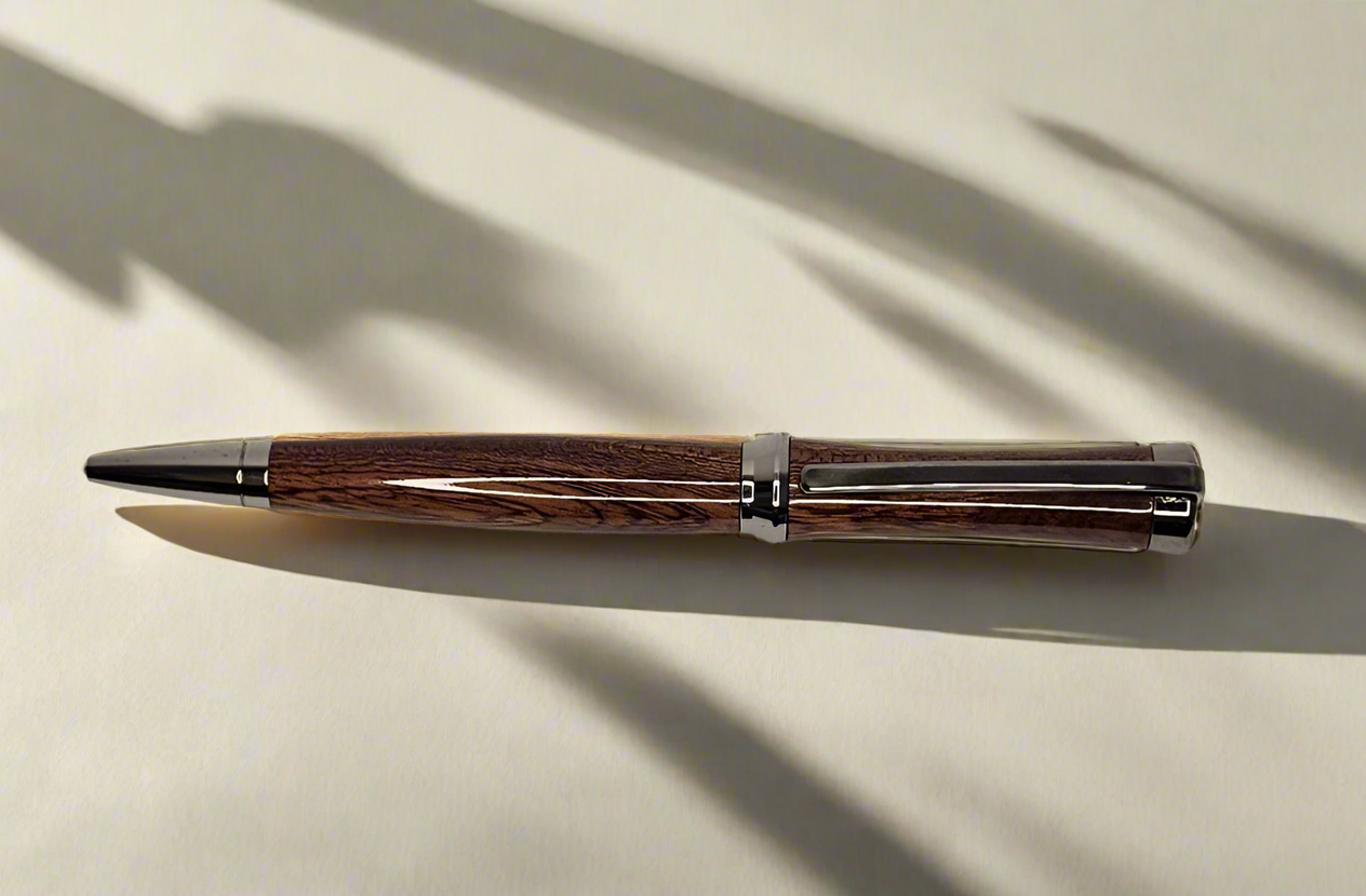 Sapele Wood Pen with Sleek Gunmetal Hardware