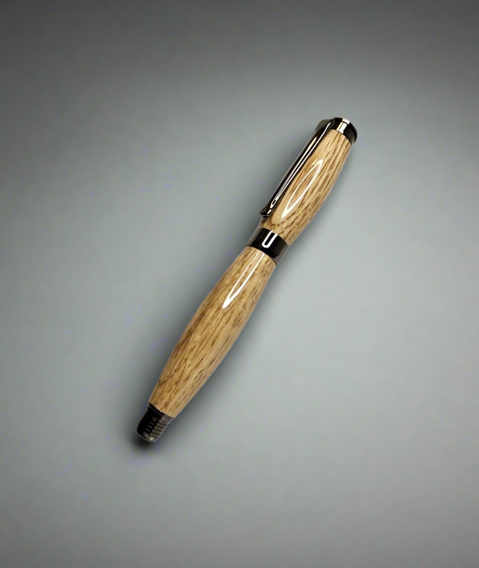 Jack Daniels Whiskey Barrel Wood Rollerball Pen with Gunmetal Hardware - Gift Packaged