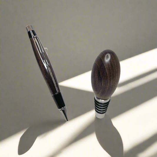Walnut Pen & Whiskey Stopper Gift Set
