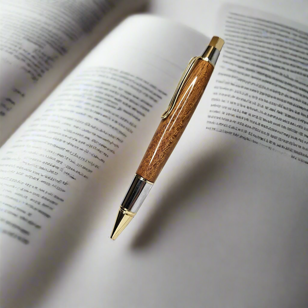 Honduran Mahogany Pen with Chrome & Gold Hardware