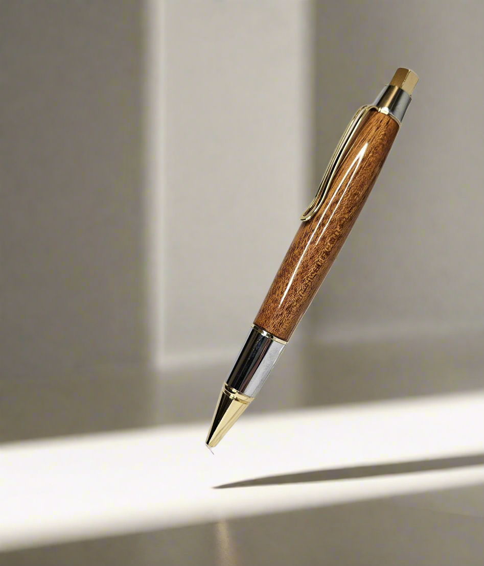 Honduran Mahogany Pen with Chrome & Gold Hardware