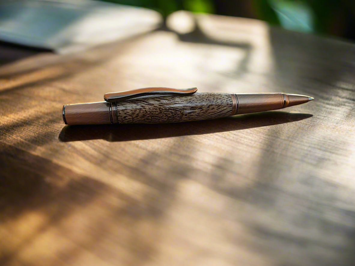 Mangowood Rollerball Pen with Antique Copper Hardware