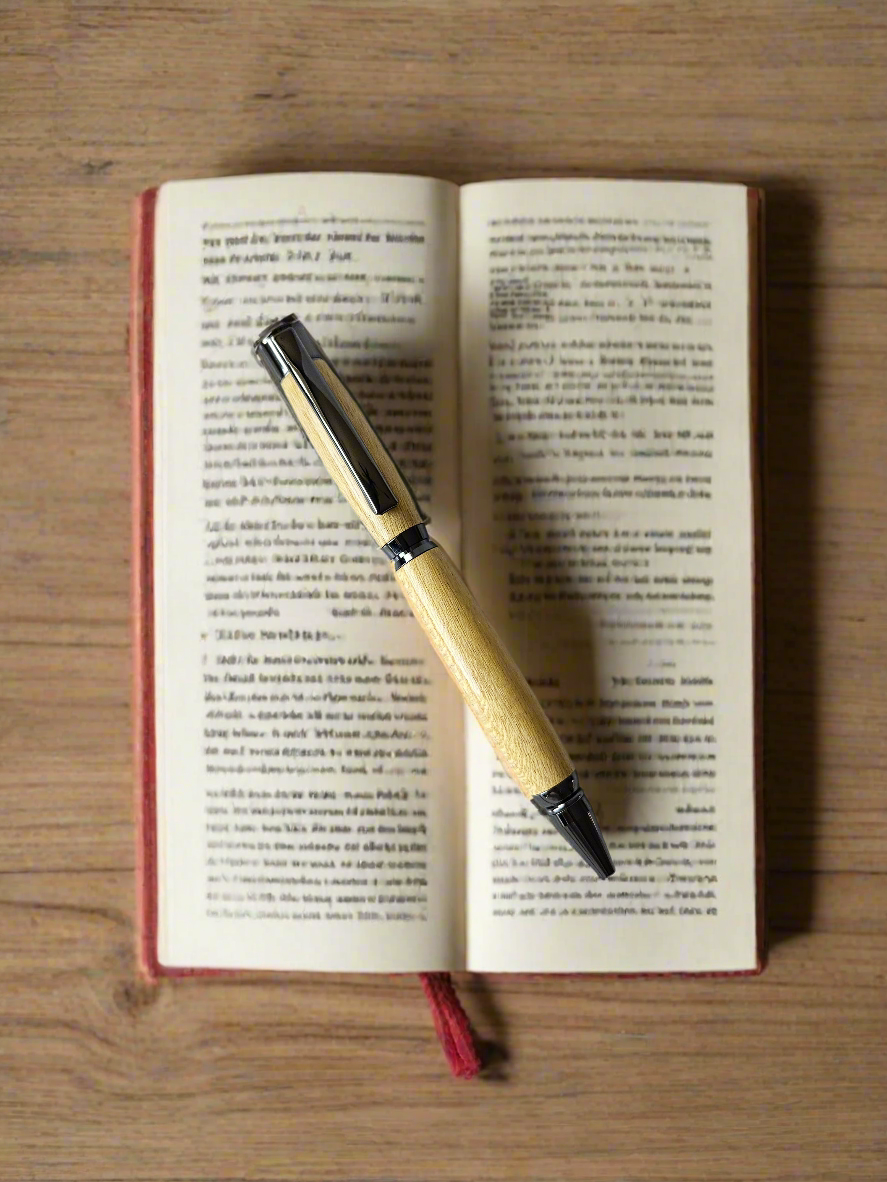 Handmade Yellowheart Pen with Gunmetal Hardware – Made in Chesapeake, VA