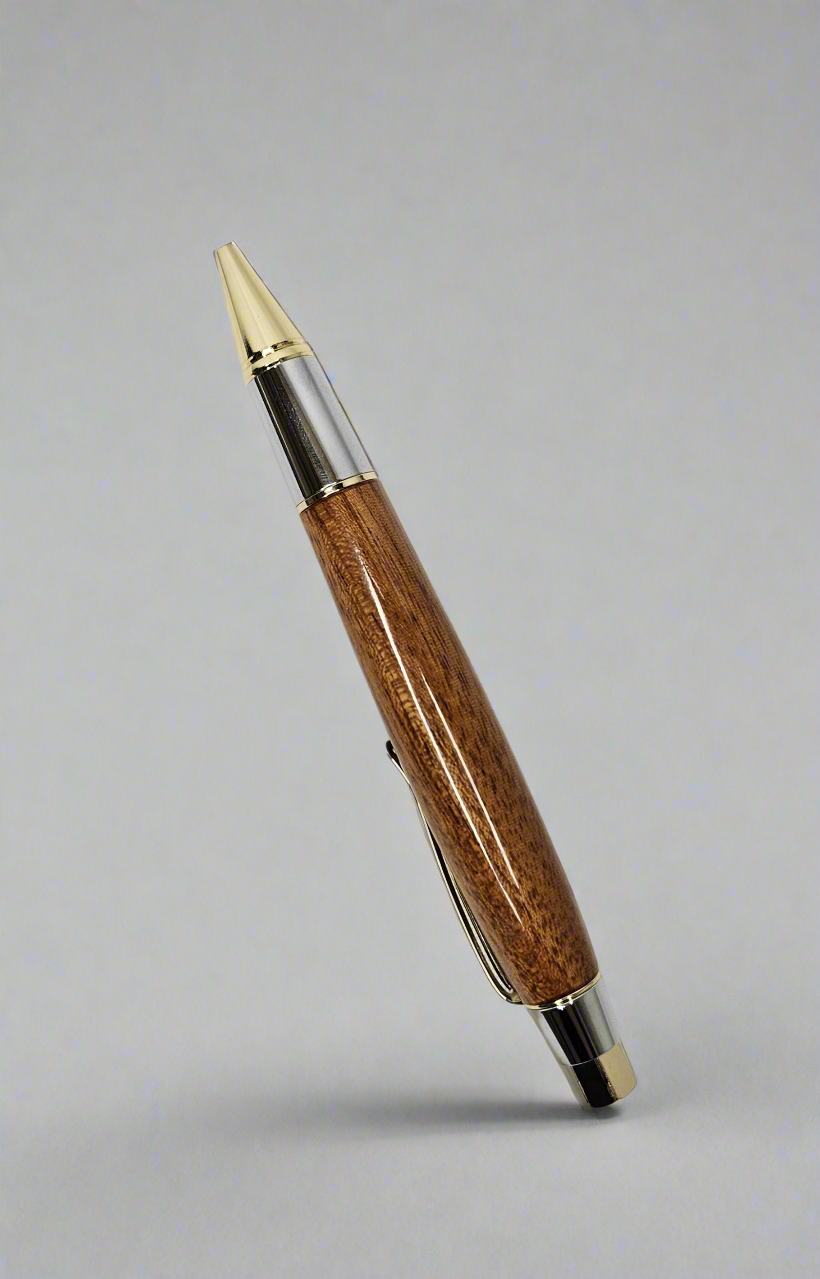 Honduran Mahogany Pen with Chrome & Gold Hardware