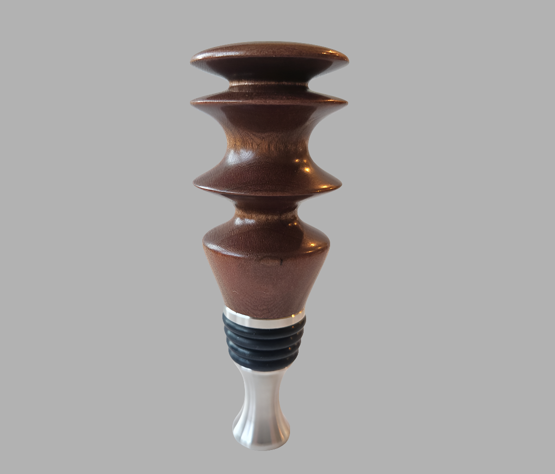 Handmade Walnut Bottle Stopper – with Stainless Steel Base | Made in Chesapeake, VA