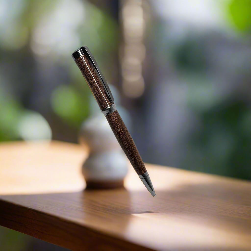 Sapele Wood Pen with Sleek Gunmetal Hardware