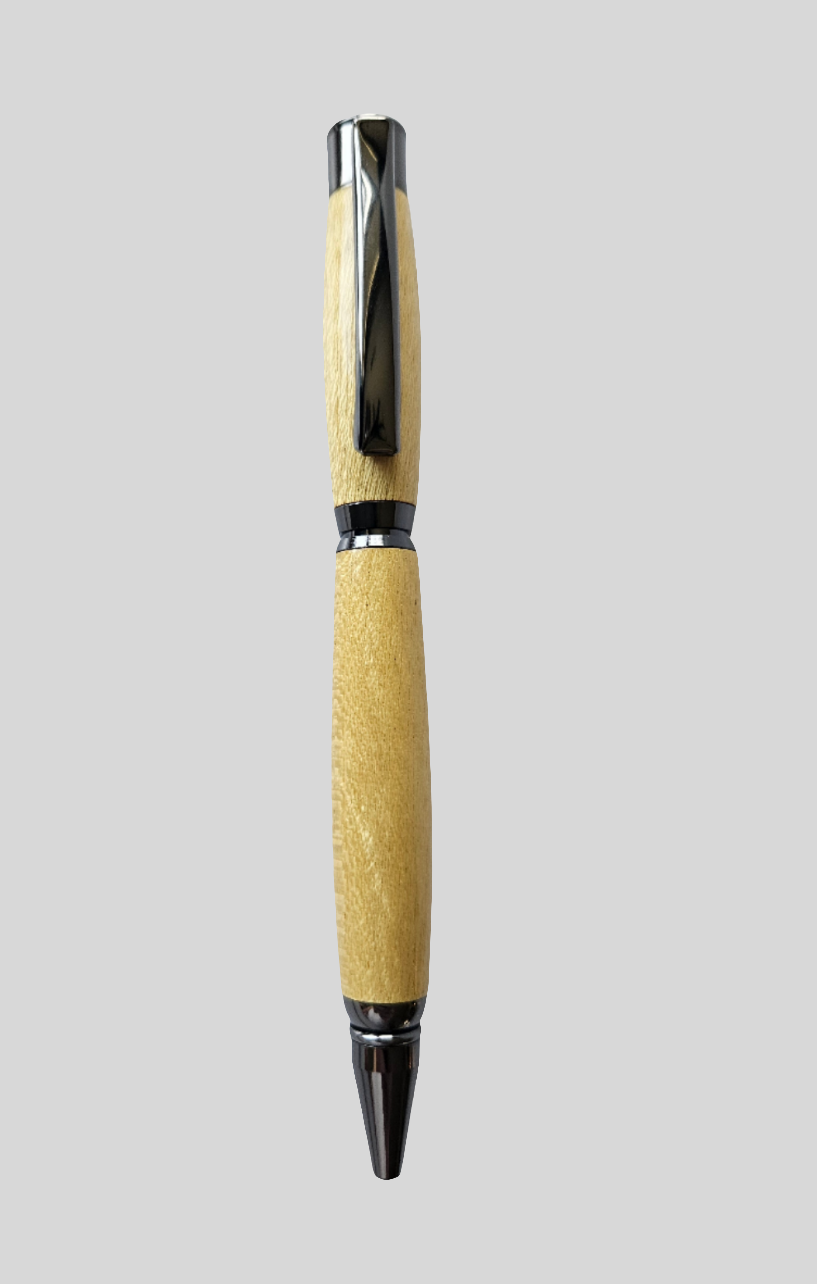 Handmade Yellowheart Pen with Gunmetal Hardware – Made in Chesapeake, VA