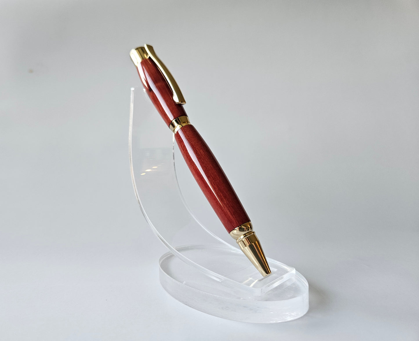 Handmade Pink Ivory Wood Pen with Gold Hardware | Luxury Gift | Crafted in Chesapeake, VA