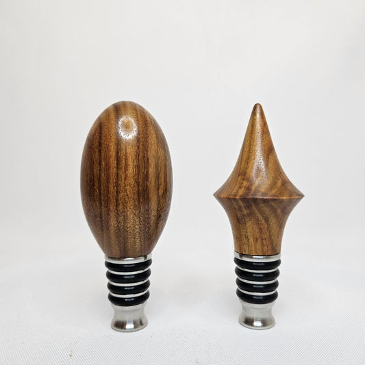 Custom Handmade Canary Wood Wine Stopper Gift Set