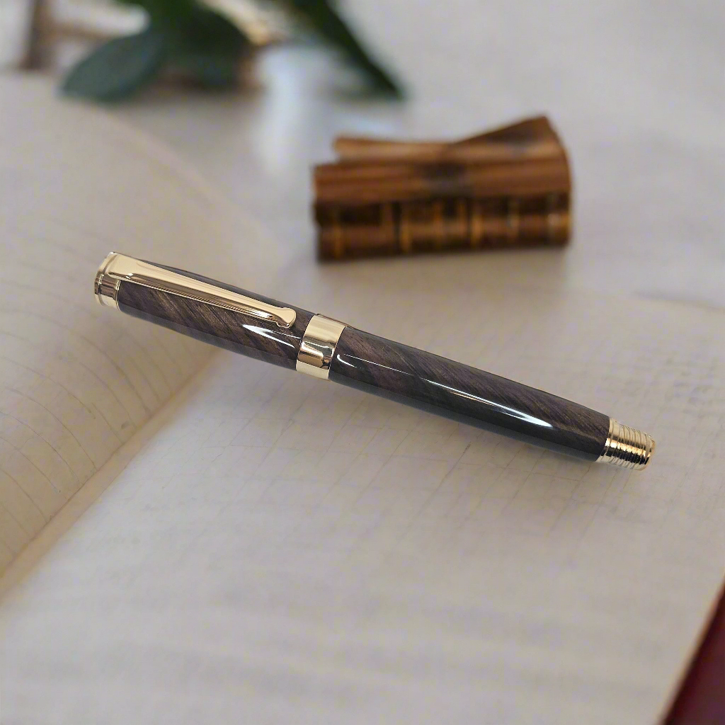 Monterillo Rosewood Rollerball Pen with Gold Hardware