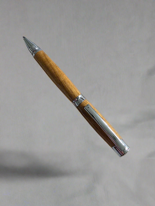 Teak Twist Pen with Chrome Hardware