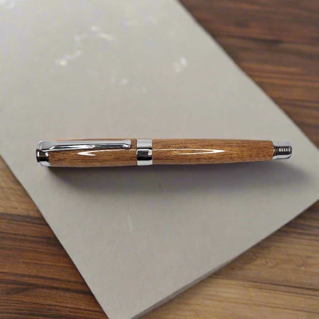 Honduran Mahogany Rollerball Pen with Chrome Hardware