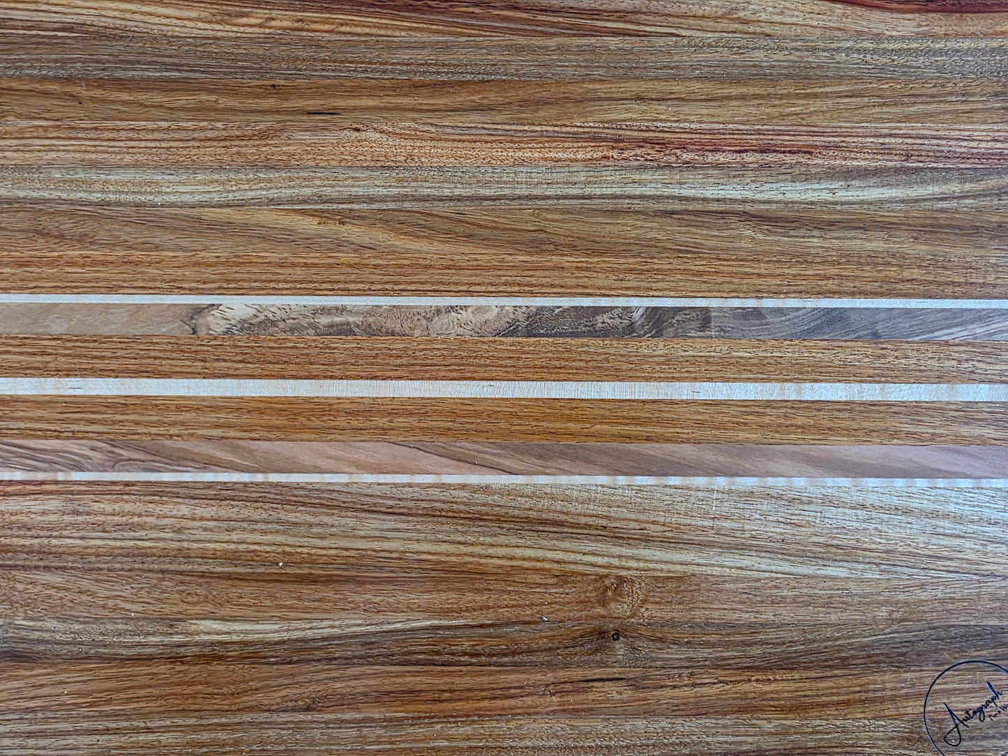 Handmade Canary Wood & Teak Cutting Board