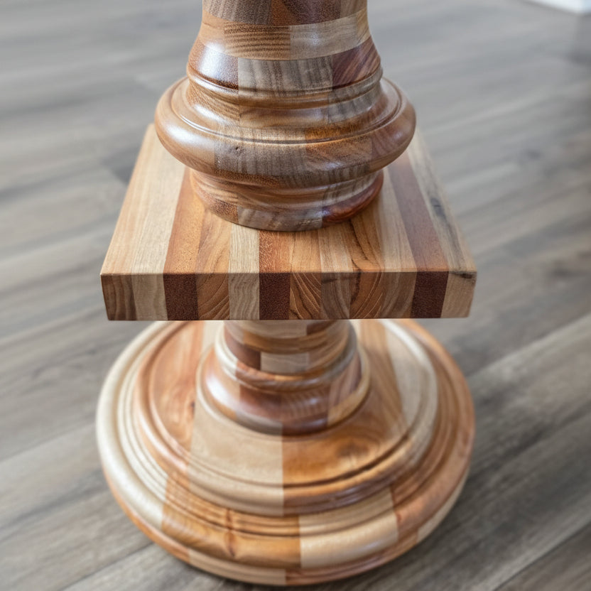 Handmade Solid Canary Wood Accent Table