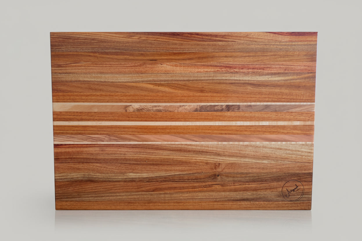 Handmade Canary Wood & Teak Cutting Board
