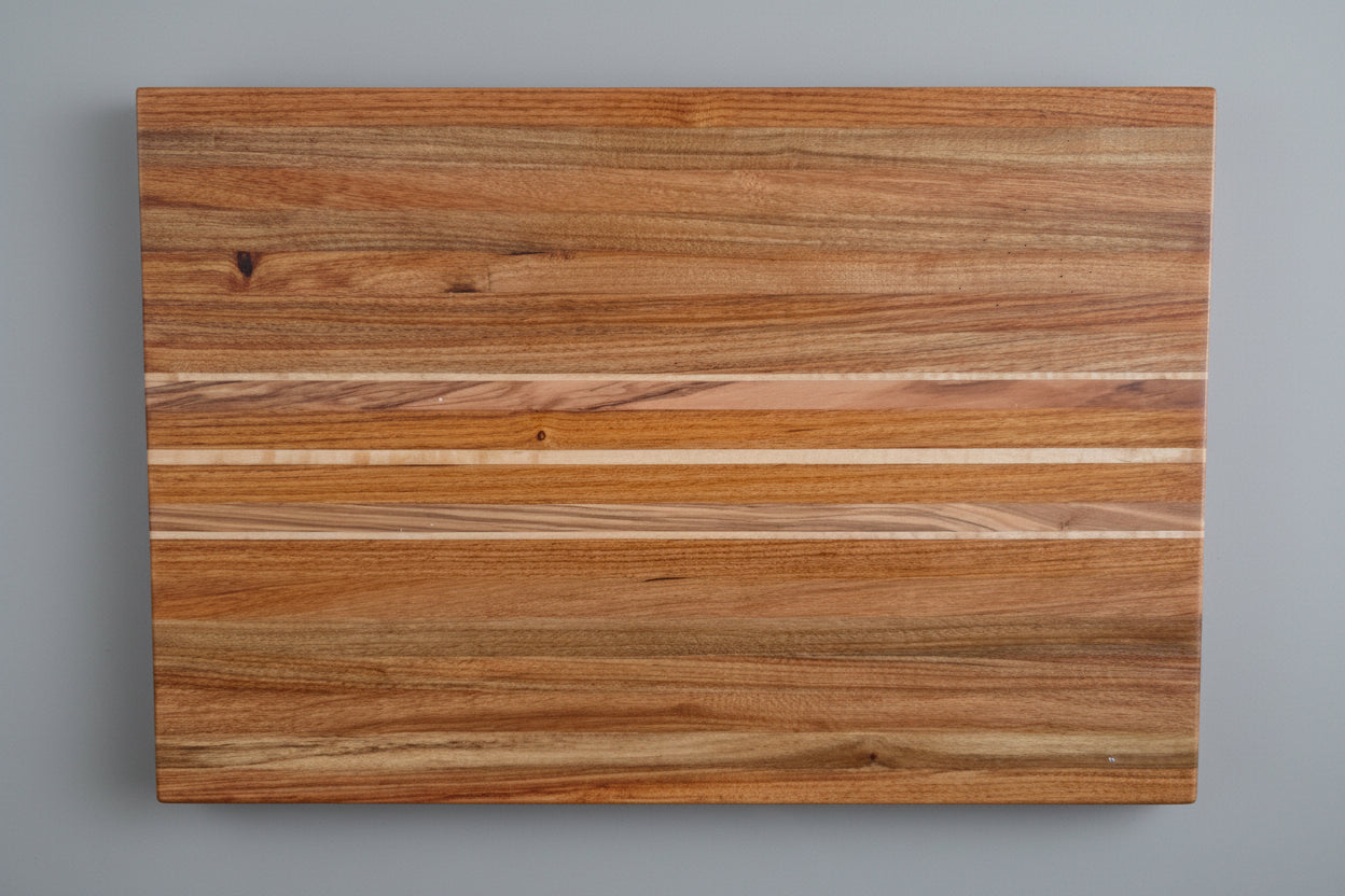 Handmade Canary Wood & Teak Cutting Board