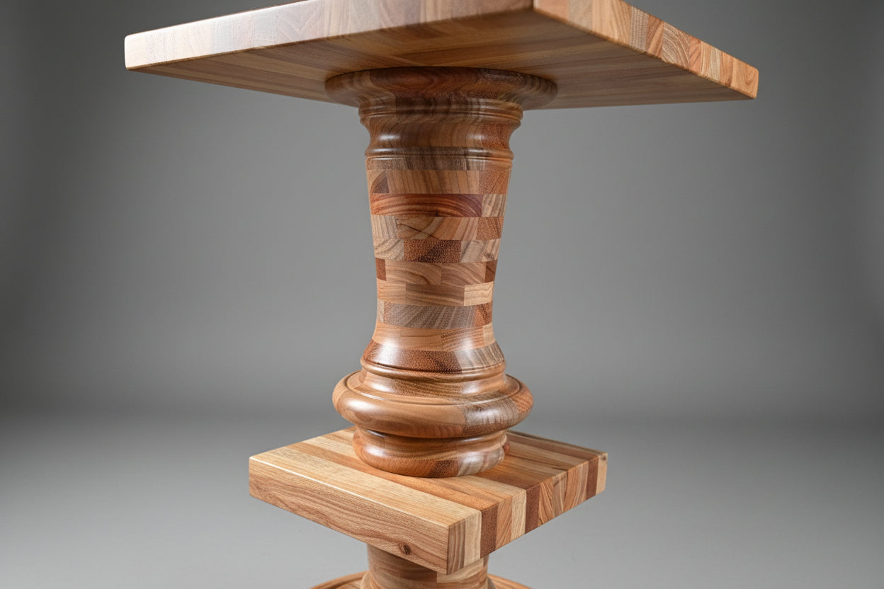 Handmade Solid Canary Wood Accent Table